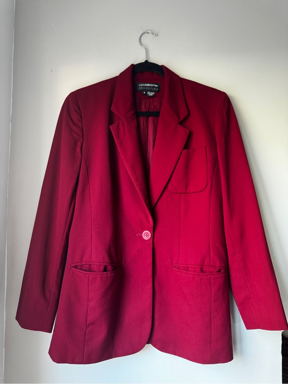 Vintage Liz Claiborne Collection Red Single-Button Blazer | Size 4